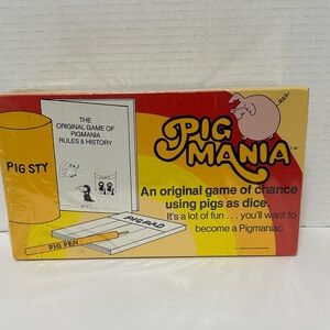 NIP Sealed Rare Vintage 1977 Pig Mania Game of Chance Using Pigs as Dice